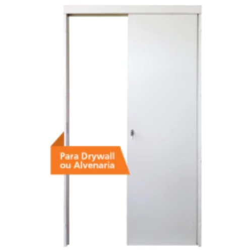 Kit Porta Pronta de Correr de Sobrepor Acabado Branco Premium 